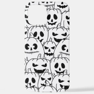 Unique Funny Pumpkins Faces Sketch Halloween  iPhone 12 Pro Max Case