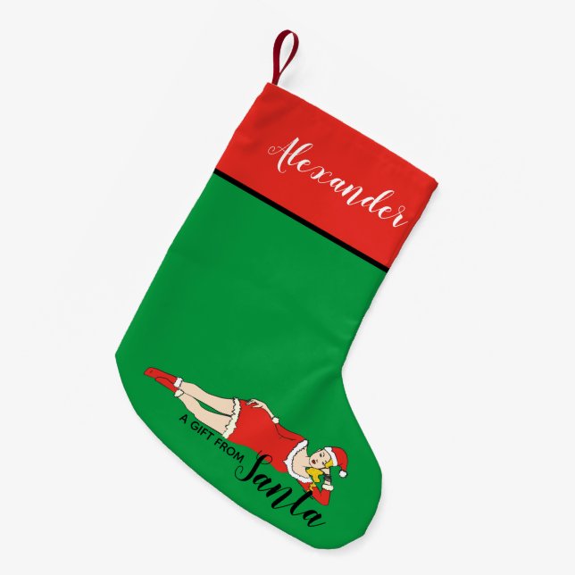 Unique Funny Small Christmas Stocking (Front (Hanging))