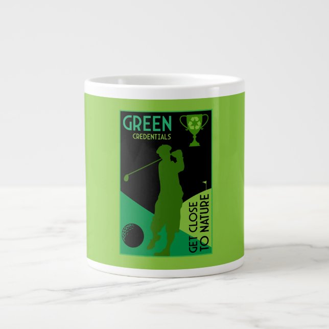 Unique Funny Vintage Golf Gift Large Coffee Mug (Front)