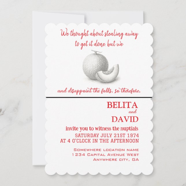 Unique, funny wedding invitation (Front)