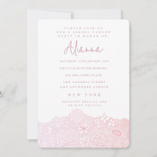 Unique Garden Scene Artist Birthday Delicate Pink Invitation