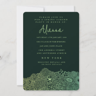 Unique Garden Scene Artist Birthday Party Invitation