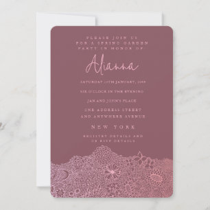 Unique Garden Scene Artist Birthday Pink Invitation