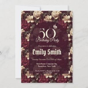 Unique Gardenias Flower Birthday Invitation