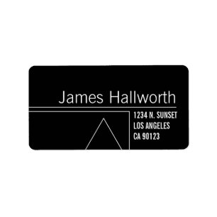 Unique Geometric Black & White Return Address Label