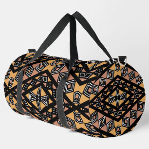 Unique Geometric Bogolan Print Duffle Bag