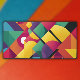 Unique Geometric Shapes Abstract Desk Mat