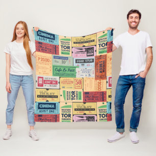 Unique gift Cenima tickets Western rustic 60s Fleece Blanket