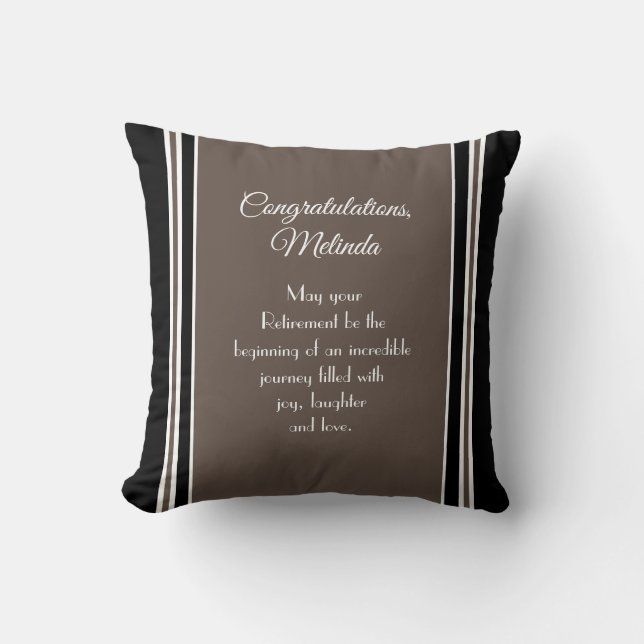 Unique gift! Custom Retirement Throw Pillow (Front)
