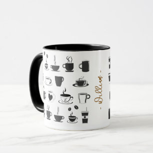 Unique Gift for Coffee Lovers Custom Name Cafe Mug
