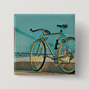 Unique gifts for bikers 15 cm square badge