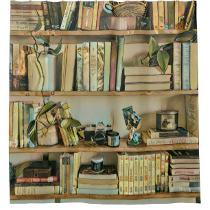 Unique gifts for book lovers shower curtain
