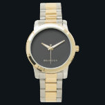 Unique Gifts For Men Oversized Two-Tone Watch<br><div class="desc">Unique gifts for men - oversized two-tone bracelet watch with customisable text. You can create your own watch,  just add your name or any other text. Unique gifts for men for birthday,  Christmas,  Father's Day or any other day... </div>