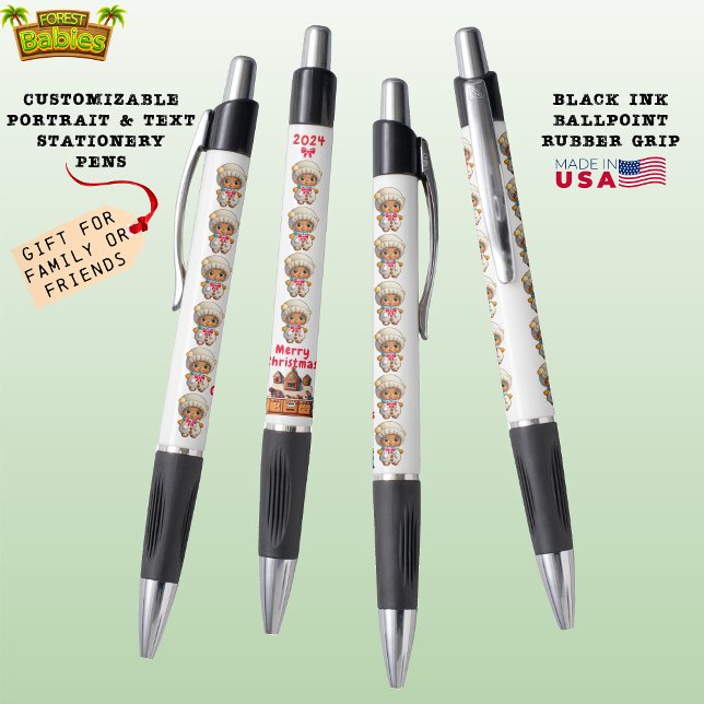 Unique Gingerbread Girl Cartoon Graphic White  (Customizable Stationery Gifting Personalized School Supply Gift  Custom Office Accessory Pen Present)