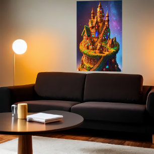 Unique Gingerbread village AI Art Poster
