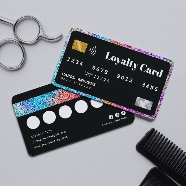 Unique Glam Glitter Credit Card Style Hair Stylist (Creator Uploaded)