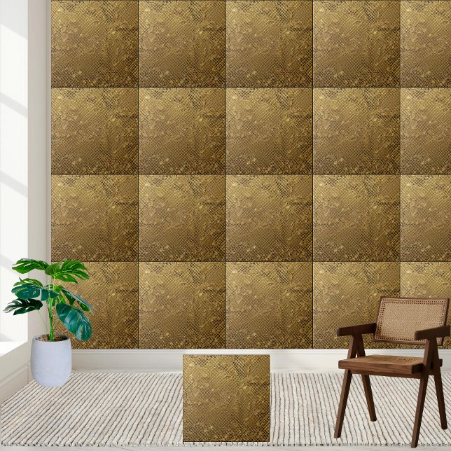 Unique Glamourous Modern Gold Sparkle  Ceramic Tile (Unique Glamorous Modern Gold Sparkle Ceramic Tile)