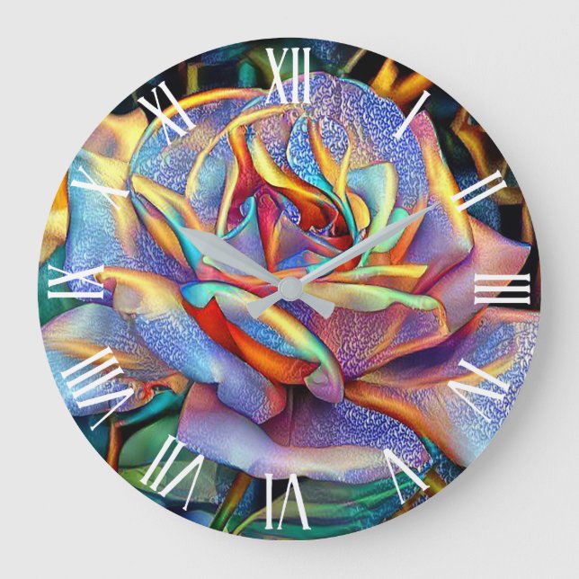 Unique Glossy Rose Art Dream Large Clock (Front)