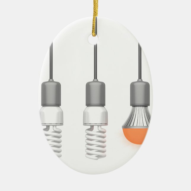 Unique glowing LED light Ceramic Ornament (Front)