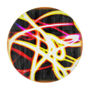 Unique Glowing Neon Patterns. Buy Now Cutting Board