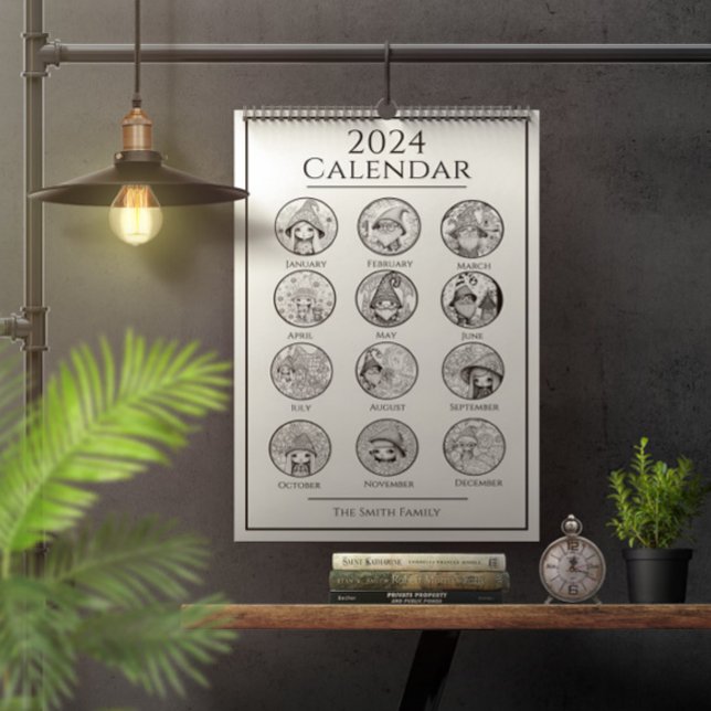 Unique Gnome Mandala Coloring  Calendar (Creator Uploaded)