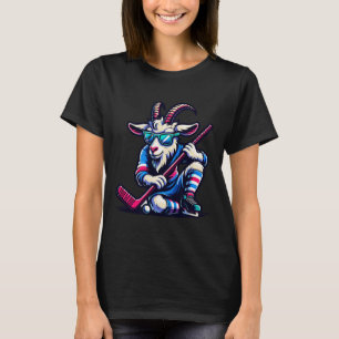 Unique Goat Ice Hockey Goalie Team Player Cool Art T-Shirt