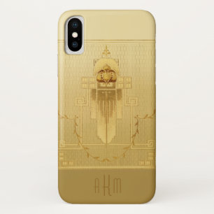 Unique Gold Art Deco Monogram iPhone X Case