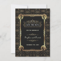 Unique Gold Black Great Gatsby Art Deco Wedding