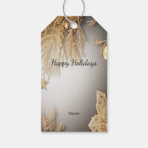 Unique Gold Decorative Holiday Gift Tag