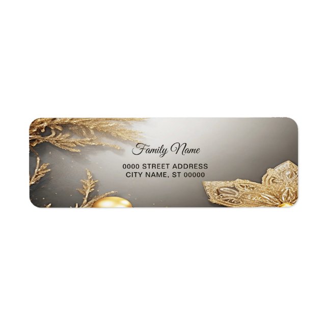 Unique Gold Decorative Return Address Label (Front)