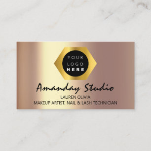 Unique Golden Appointment Card Rose Gold Logo