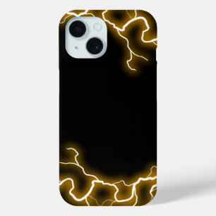 Unique golden lightning  iPhone 15 case
