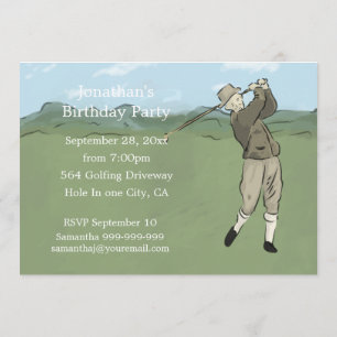 Unique Golf Art invitations