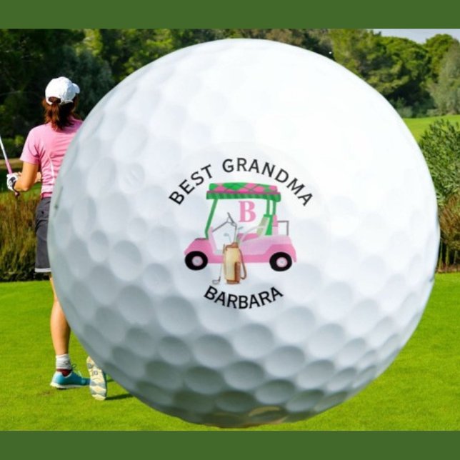 Unique Golf Cart Best Grandma Monogram Name   Balls (Creator Uploaded)