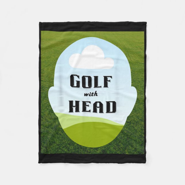Unique Golf With Head  Fleece Blanket (Front)