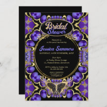 Unique Gothic Glam Purple Gold Bridal Shower