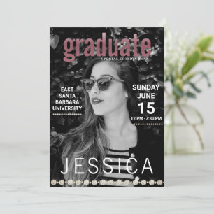  Unique Graduate Magazine Cover Photo Party  Invitation
