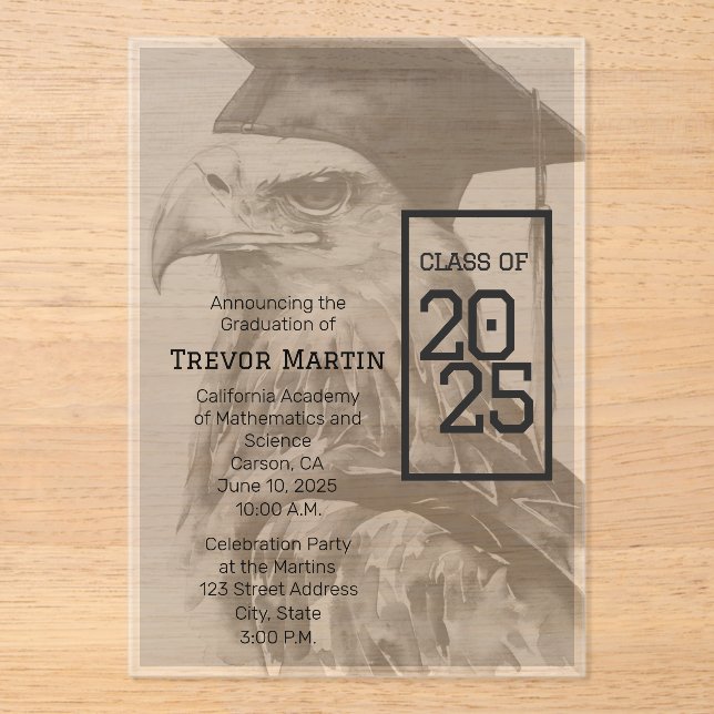 Unique Graduation Announcement Acrylic Invitation (Front)
