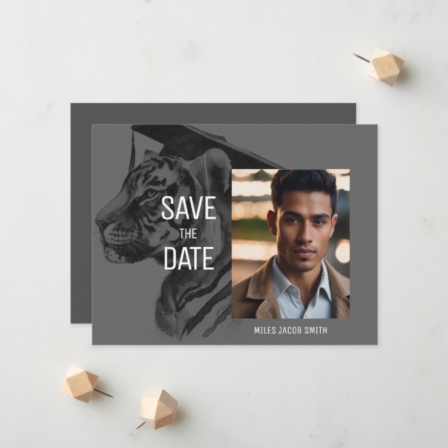 Unique Graduation Announcement Photo Card (Front/Back In Situ)