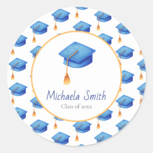 Unique Graduation Cap Personalised Graduation Classic Round Sticker