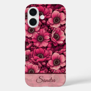 Unique Graduation Gift Anemones Floral Custom iPhone 16 Case