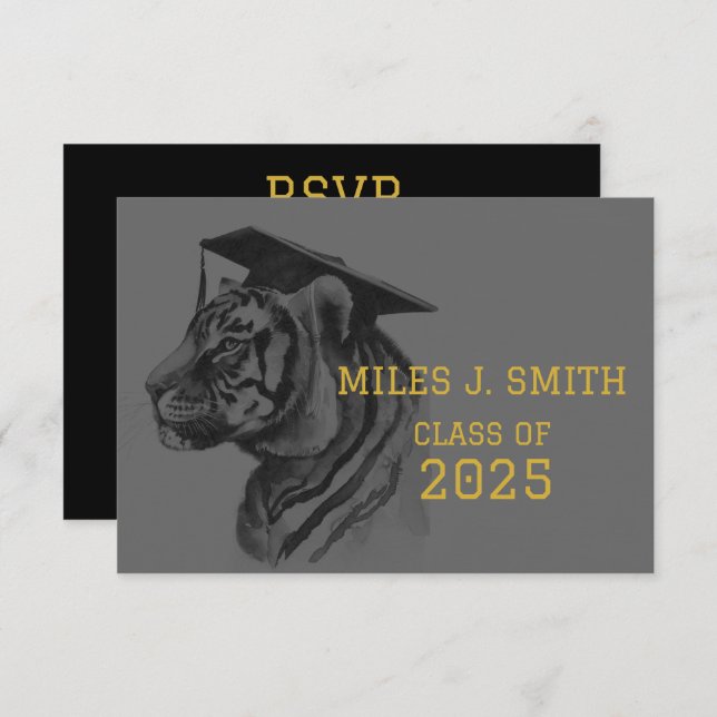 Unique Graduation RSVP Enclosure Card with QR Code (Front/Back)