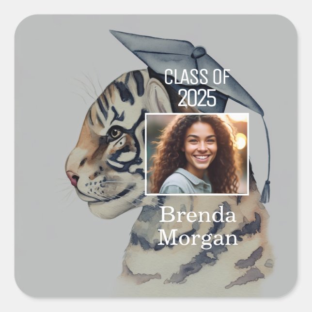 Unique Graduation Square Sticker (Front)