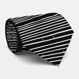 Unique Graphic Black and White Starry Lines  Tie