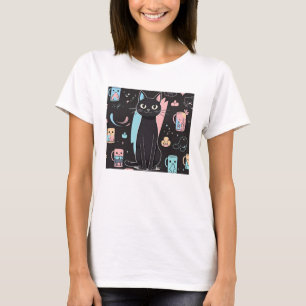 Unique Graphic cat design, T-Shirt for Women 💞
