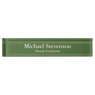 Unique Green Elegant Dental Technician Nameplate