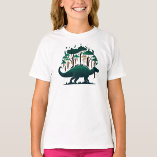 Unique Green Stegosaurus Dinosaur Forest T-Shirt