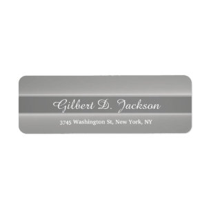 Unique Grey Classical Creative Plain Minimalist Return Address Label