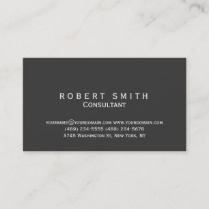 Unique Grey Consultant Standard Business Card