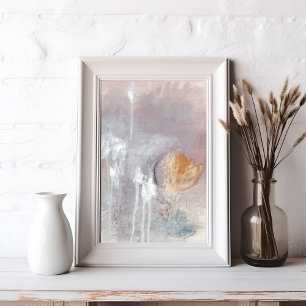 Unique grey modern minimalist abstract art Poster